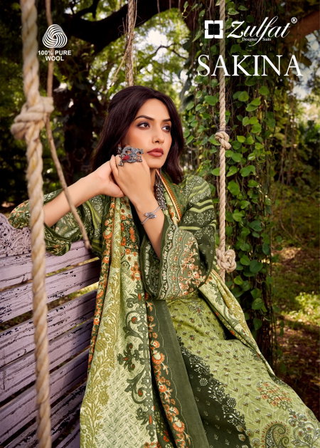 Sakina by Zulfat Woollen Pashmina Dress Materials Online Wholesale
